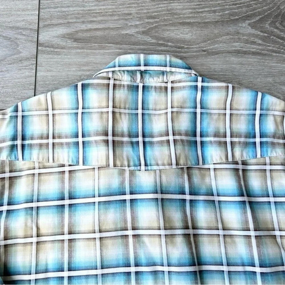 Panhandle Rough Stock Pure Cotton  Button Down Plaid Western Shirt - Picture 12 of 15
